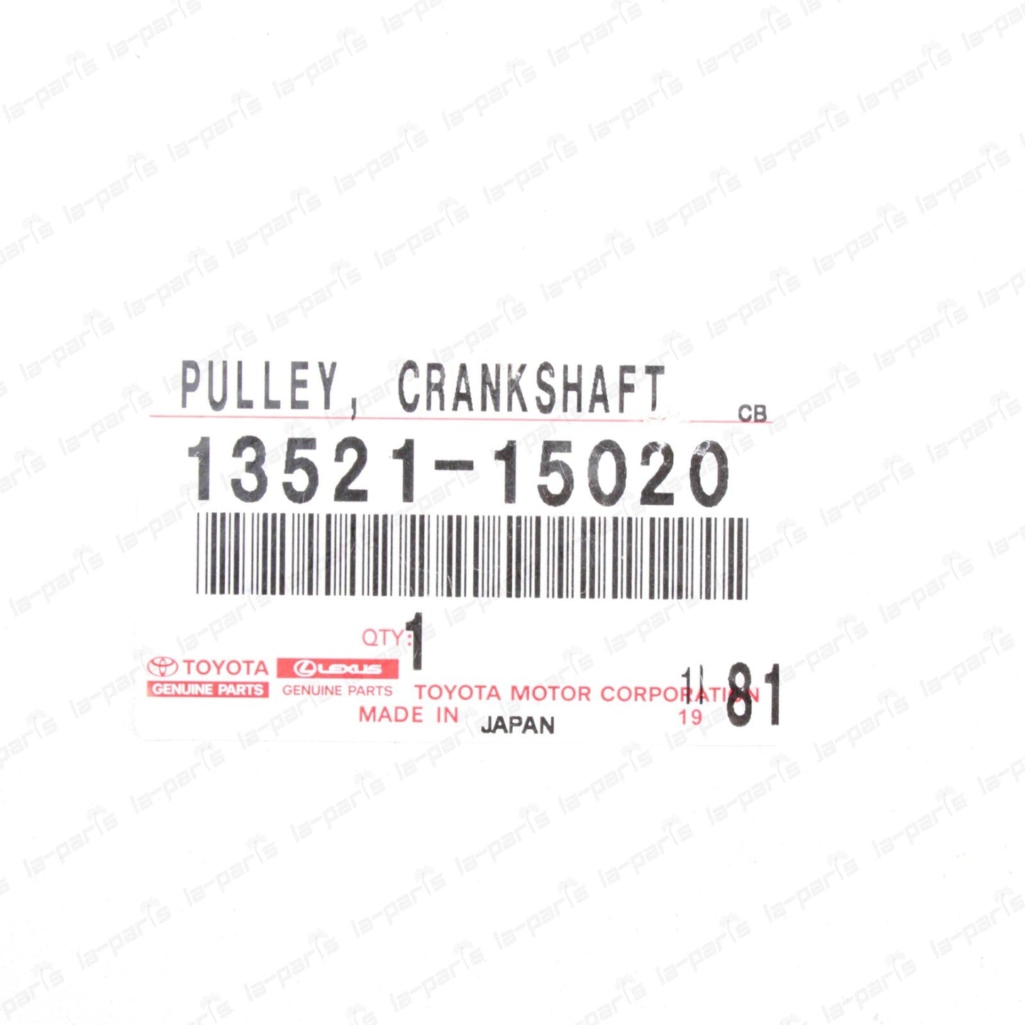 NEW GENUINE FOR TOYOTA 93-95 COROLLA CELICA CRANKSHAFT TIMING PULLEY 13521-15020