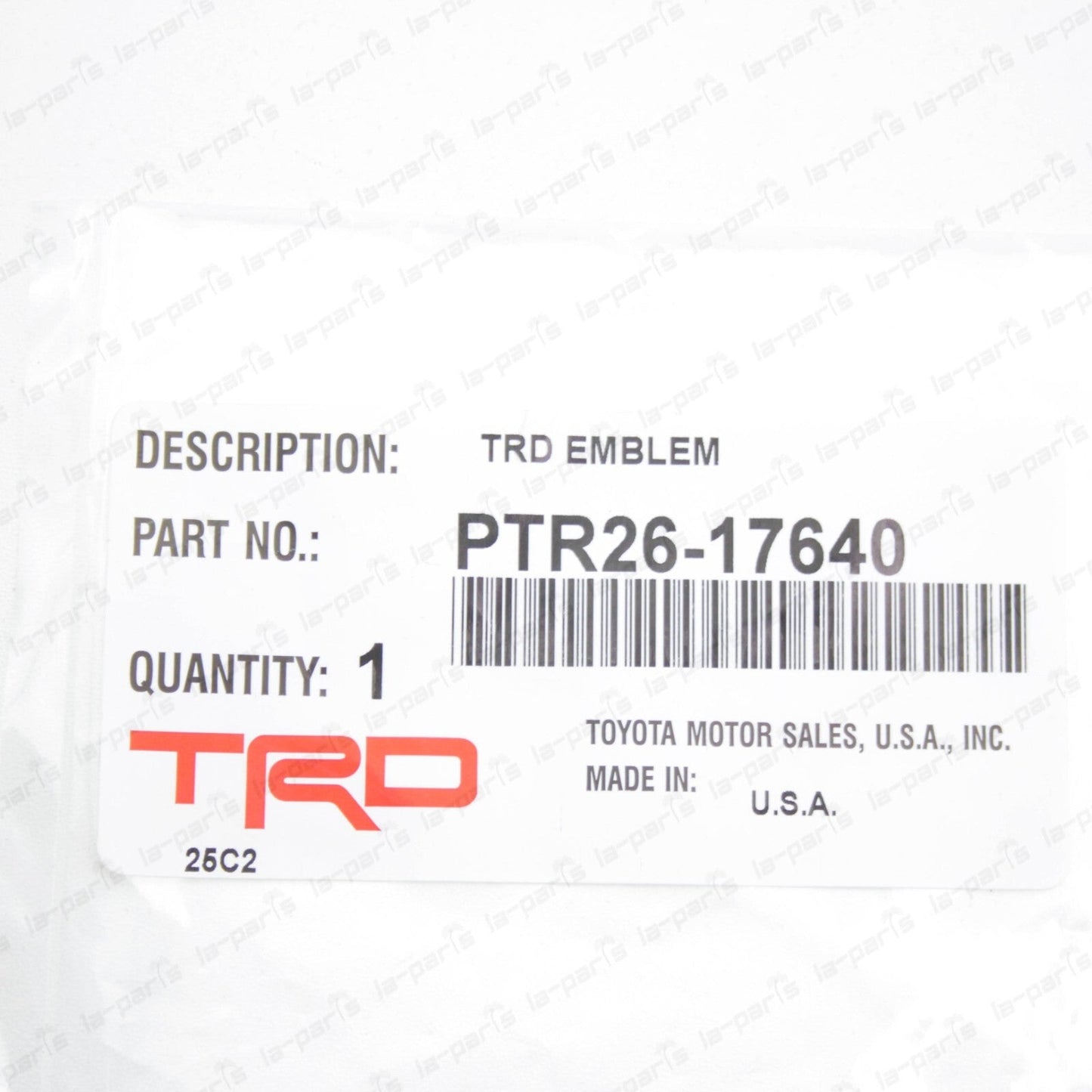 GENUINE TOYOTA TRD LOGO EMBLEM TOYOTA RACING DEVELOPMENT PTR26-17640