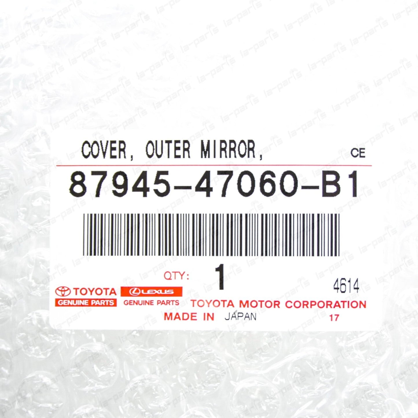 New Genuine Toyota 16-21 Prius Driver Mirror Cover Grey 1G3 87945-47060-B1