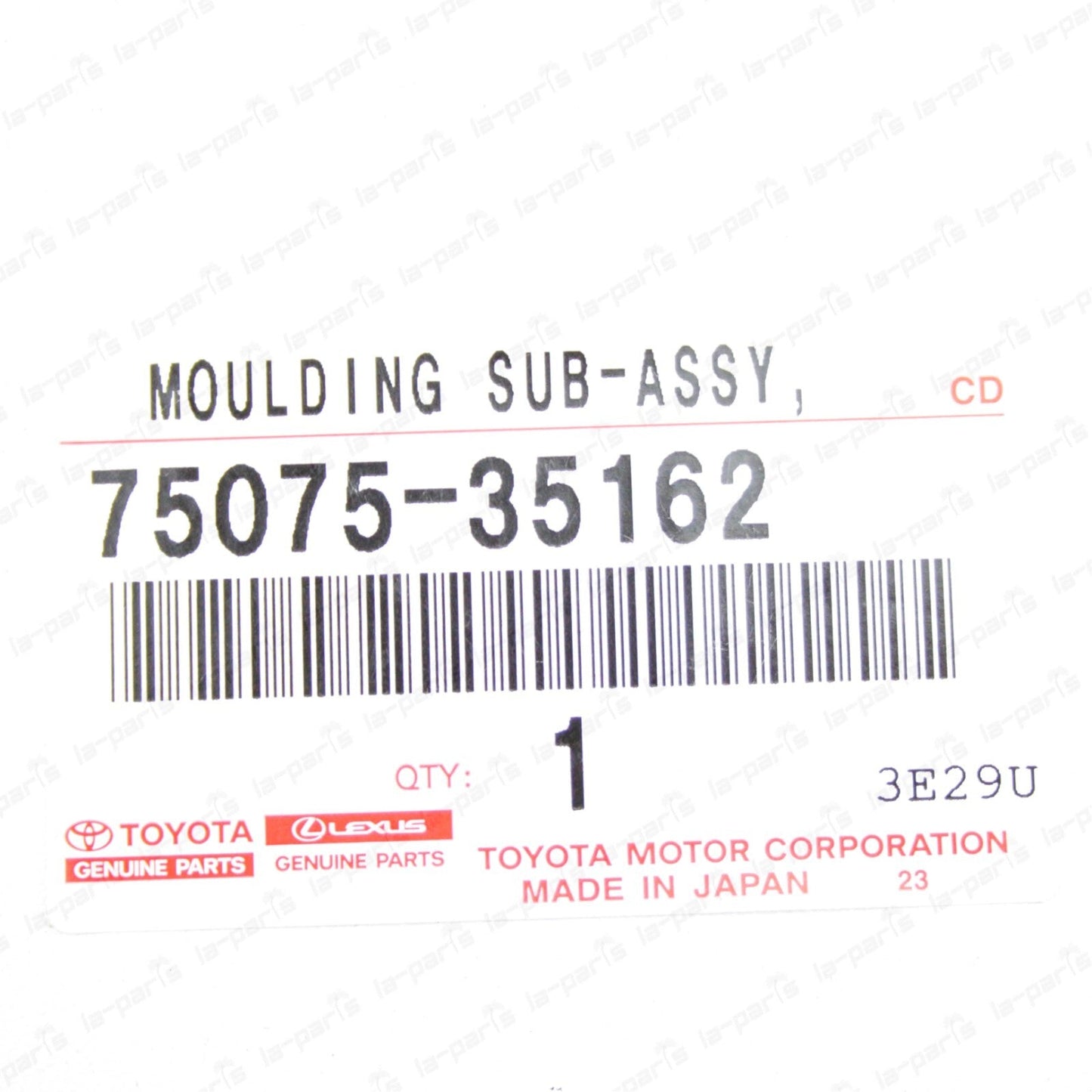 Genuine Toyota 07-14 FJ Cruiser Outside Passenger Rear Door Molding 75075-35162