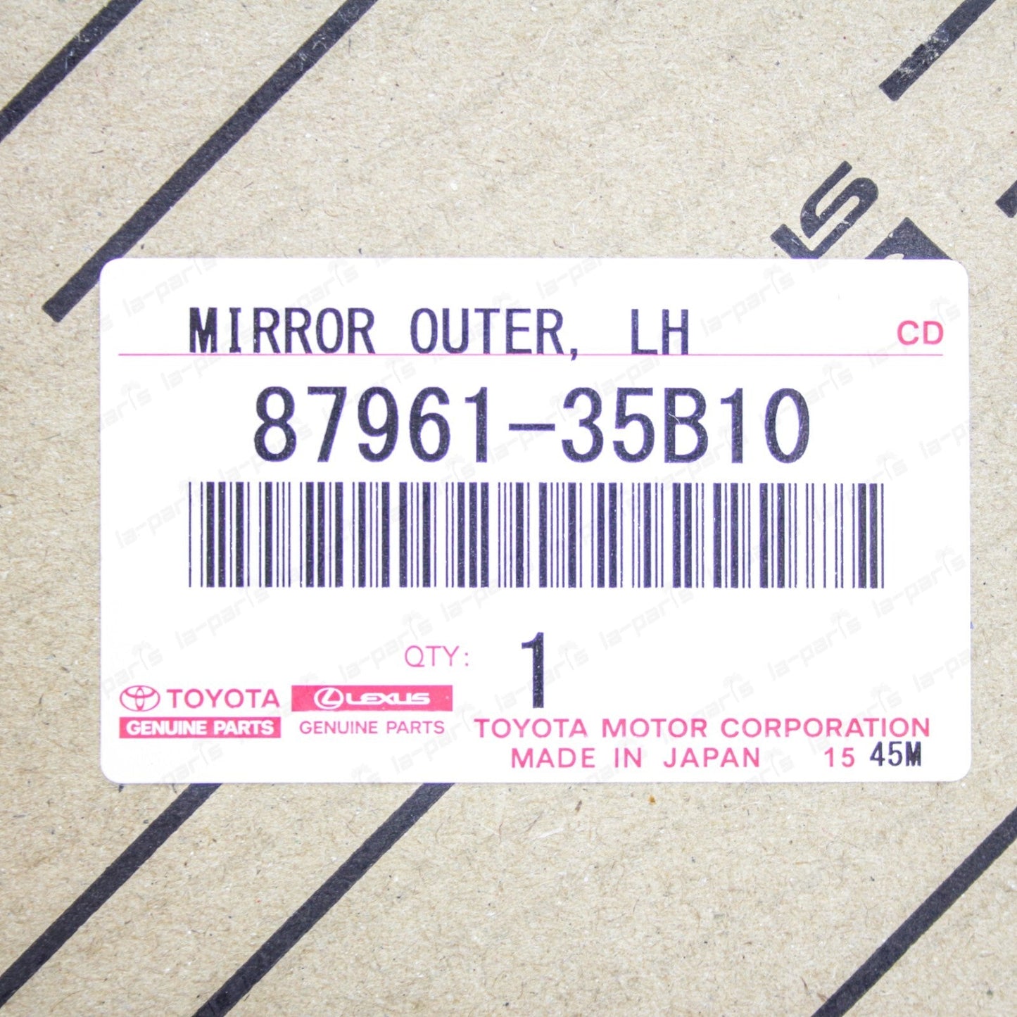 New Genuine OEM Toyota FJ Cruiser Outer Driver Side Rear View Mirror 87961-35B10