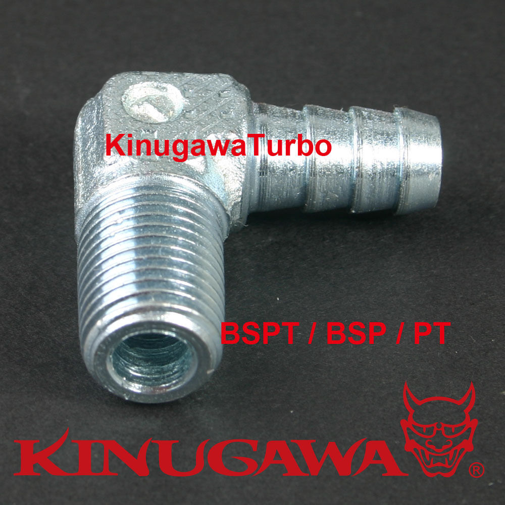 Forged Steel Adapter Fitting 90 Deg 1/4 BSPT BSP Male - 1/4" Hose Barb C12-1
