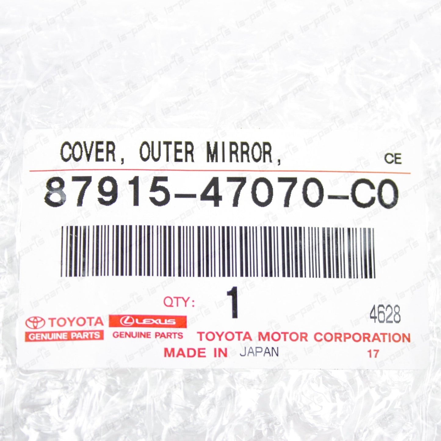 New Genuine Toyota 16-21 Prius Passenger Mirror Cover Black 218 87915-47070-C0
