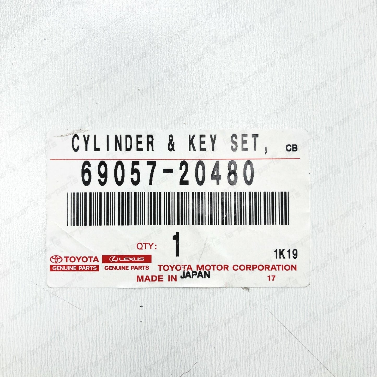 GENUINE 69057-20480 FOR TOYOTA CYLINDER & KEY SET, IGNITION SWITCH LOCK