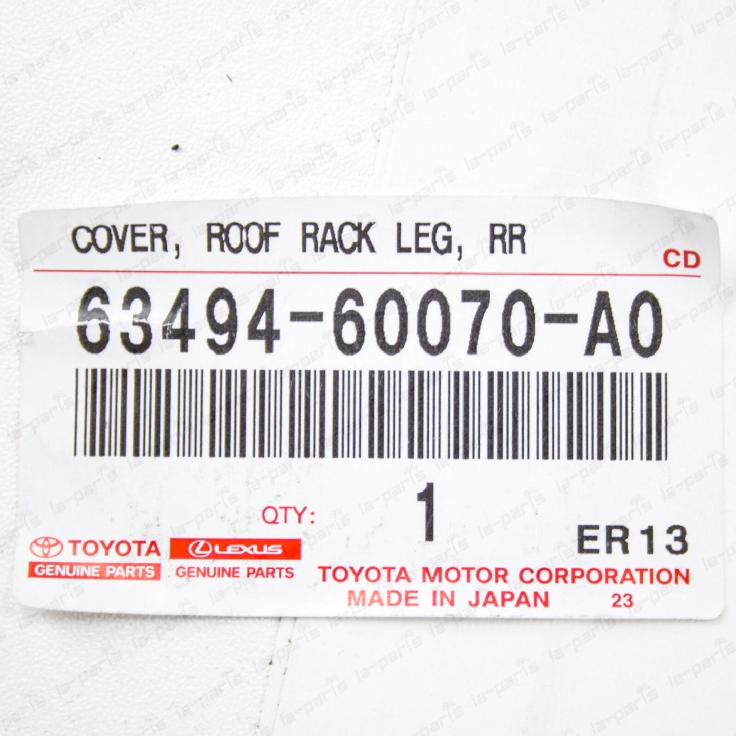 Genuine Lexus 02-06 LX470 White Rear Driver Roof Rack Leg Cover 63494-60070-A0