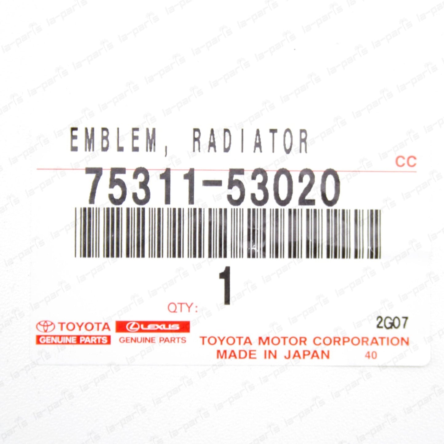 GENUINE TOYOTA 98-05 ALTEZZA LEXUS IS300 FRONT GRILLE BLACK EMBLEM 75311-53020