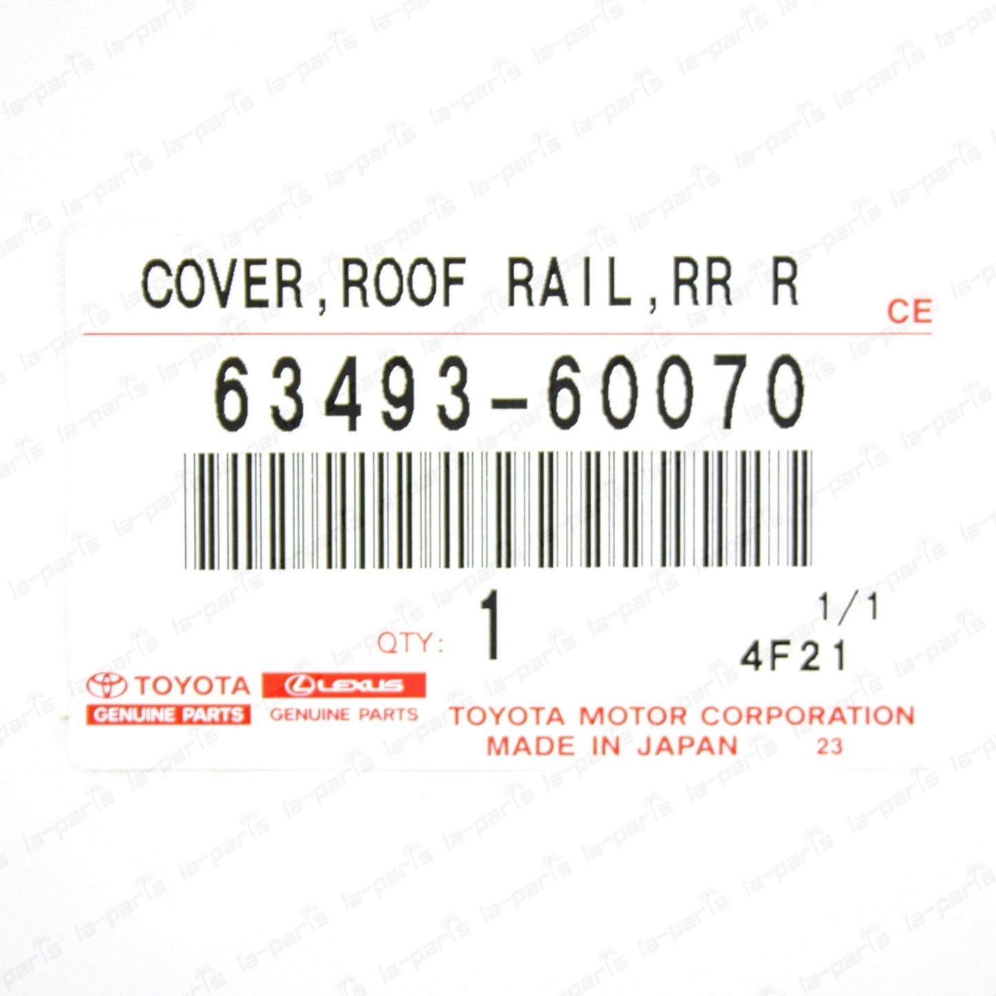 New Genuine Toyota 03-07 Land Cruiser Rear Passenger Roof Rack Cover 63493-60070