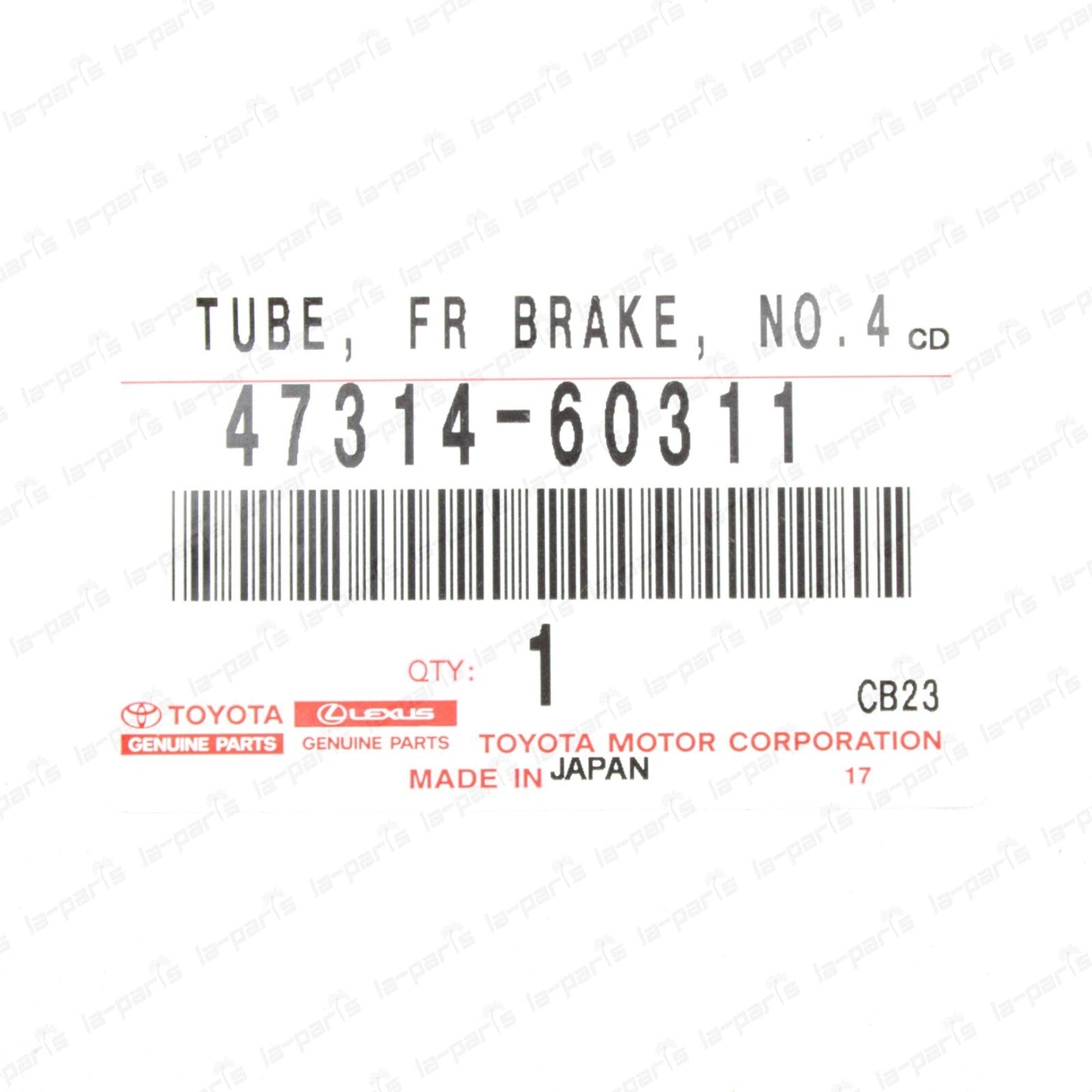 Genuine Toyota 10-18 4Runner FJ Cruiser GX460 Front Brake Tube NO.4 47314-60311