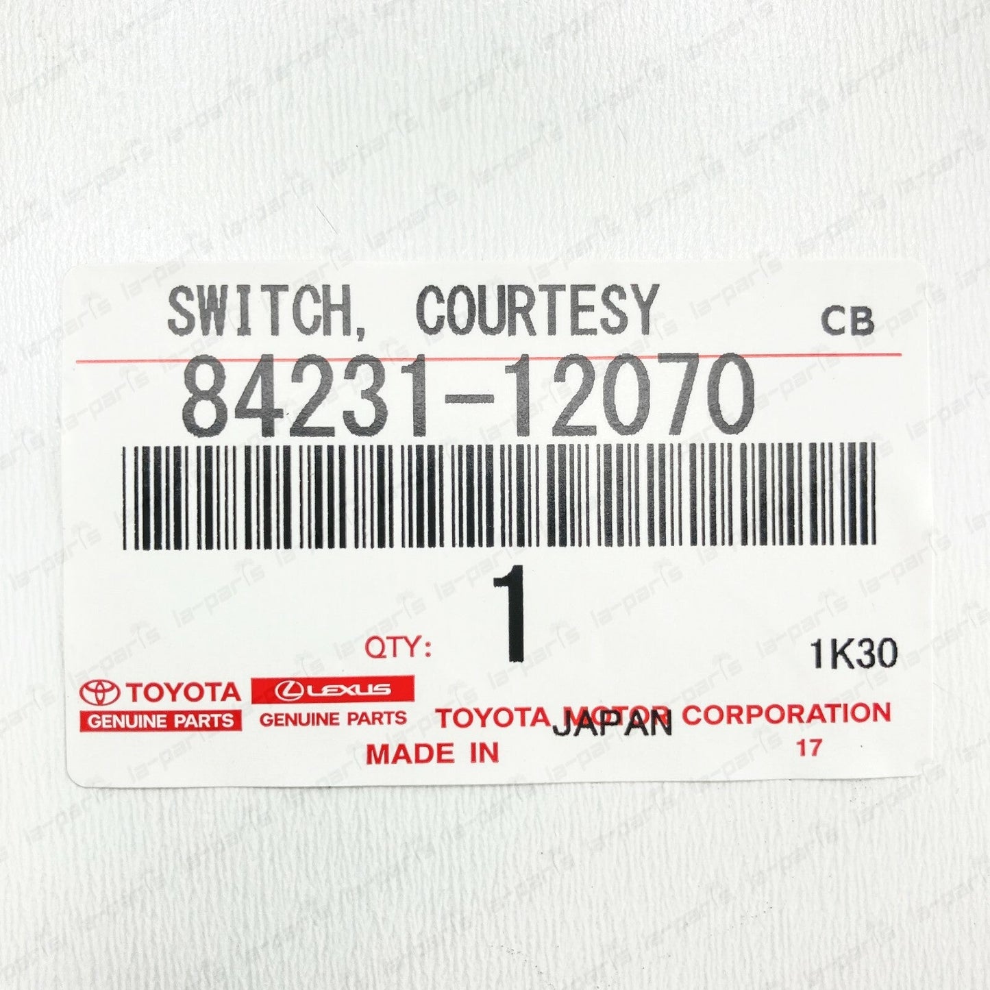 GENUINE TOYOTA SWITCH ASSY, COURTESY LAMP (FOR REAR DOOR) 84231-12070