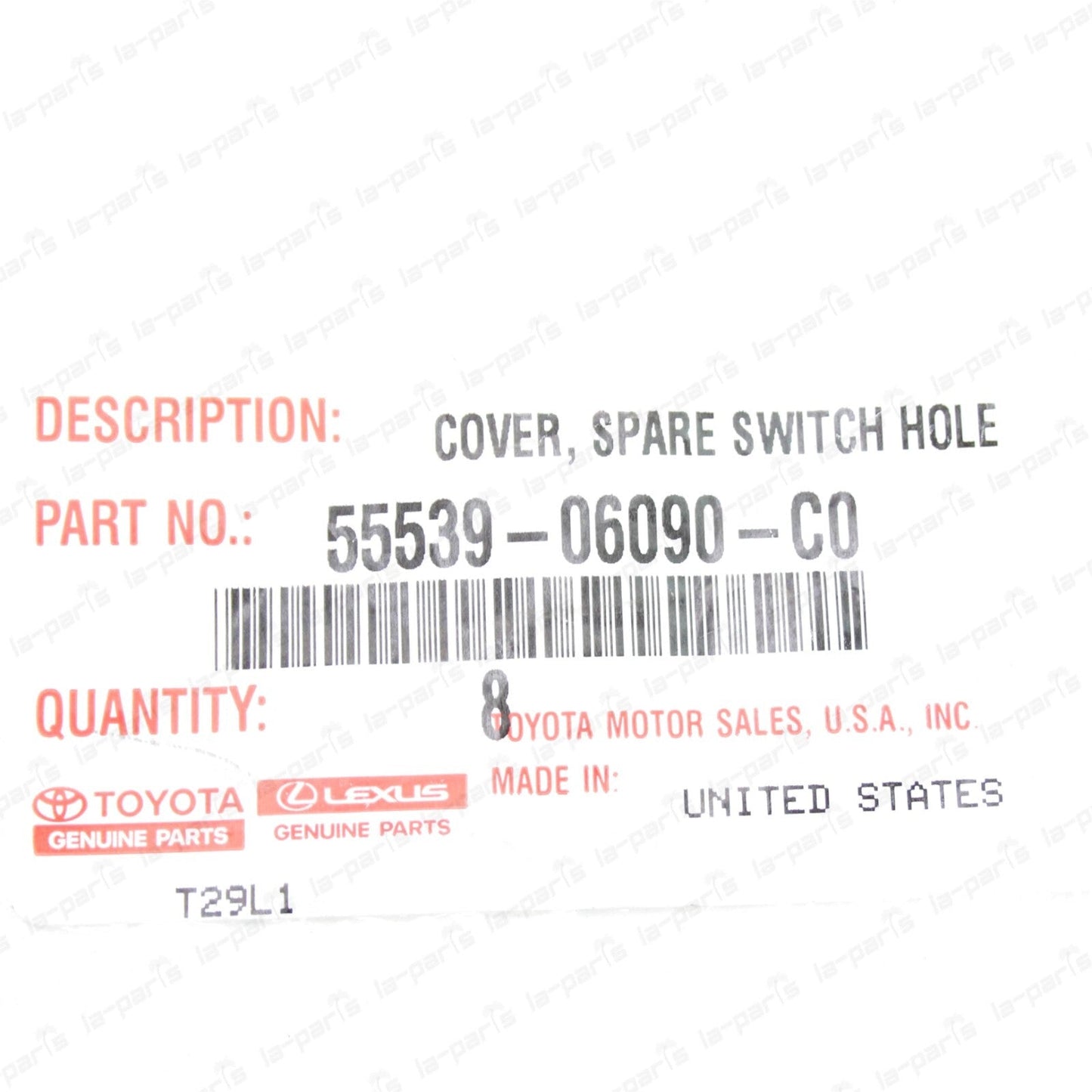 New Genuine OEM Toyota Lexus Switch Hole Blank Cover 55539-06090-C0 Qty:1