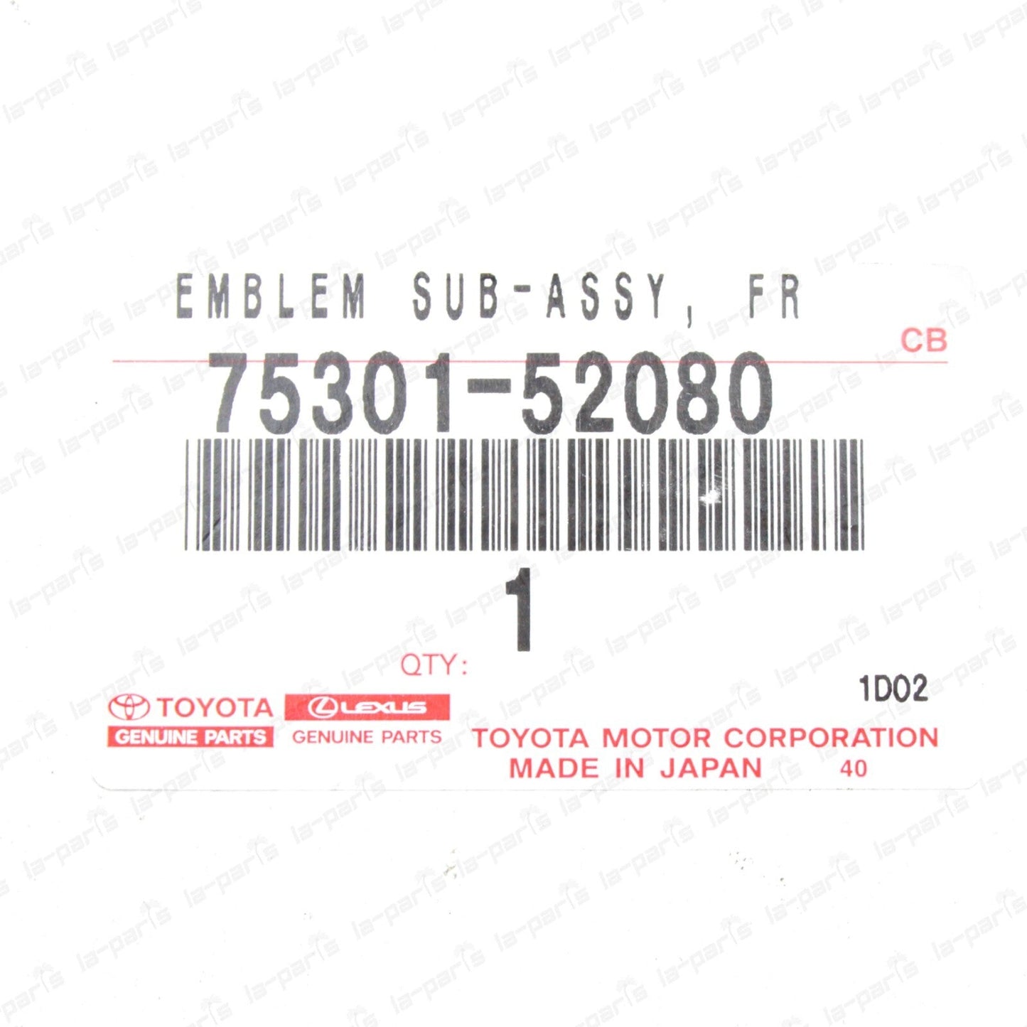 New Genuine Toyota 2007-2012 Yaris Sedan Front Grille Emblem 75301-52080