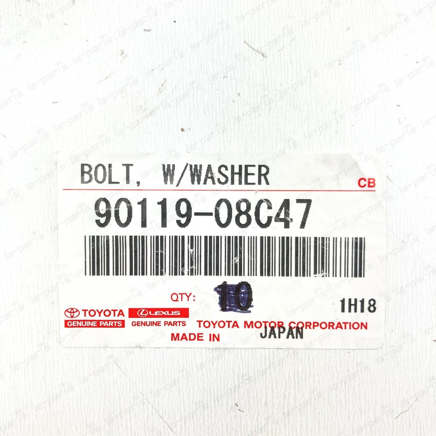 NEW GENUINE TOYOTA ROOF RACK BRACKET BOLT W/WASHER 90119-08C47