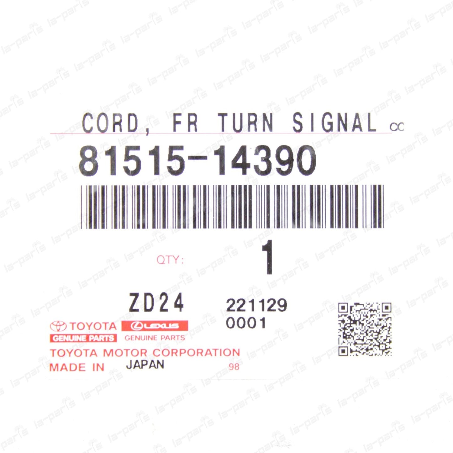 New Genuine Toyota 1996-1998 Supra Front Turn Signal Lamp Harness 81515-14390