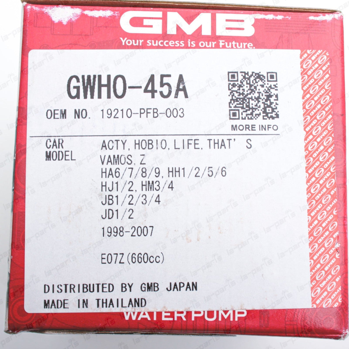 JDM GMB Water Pump GWHO45A For Honda Acty HH5 HH6 HA6 HA7 Vamos HM1 HM2 E07Z