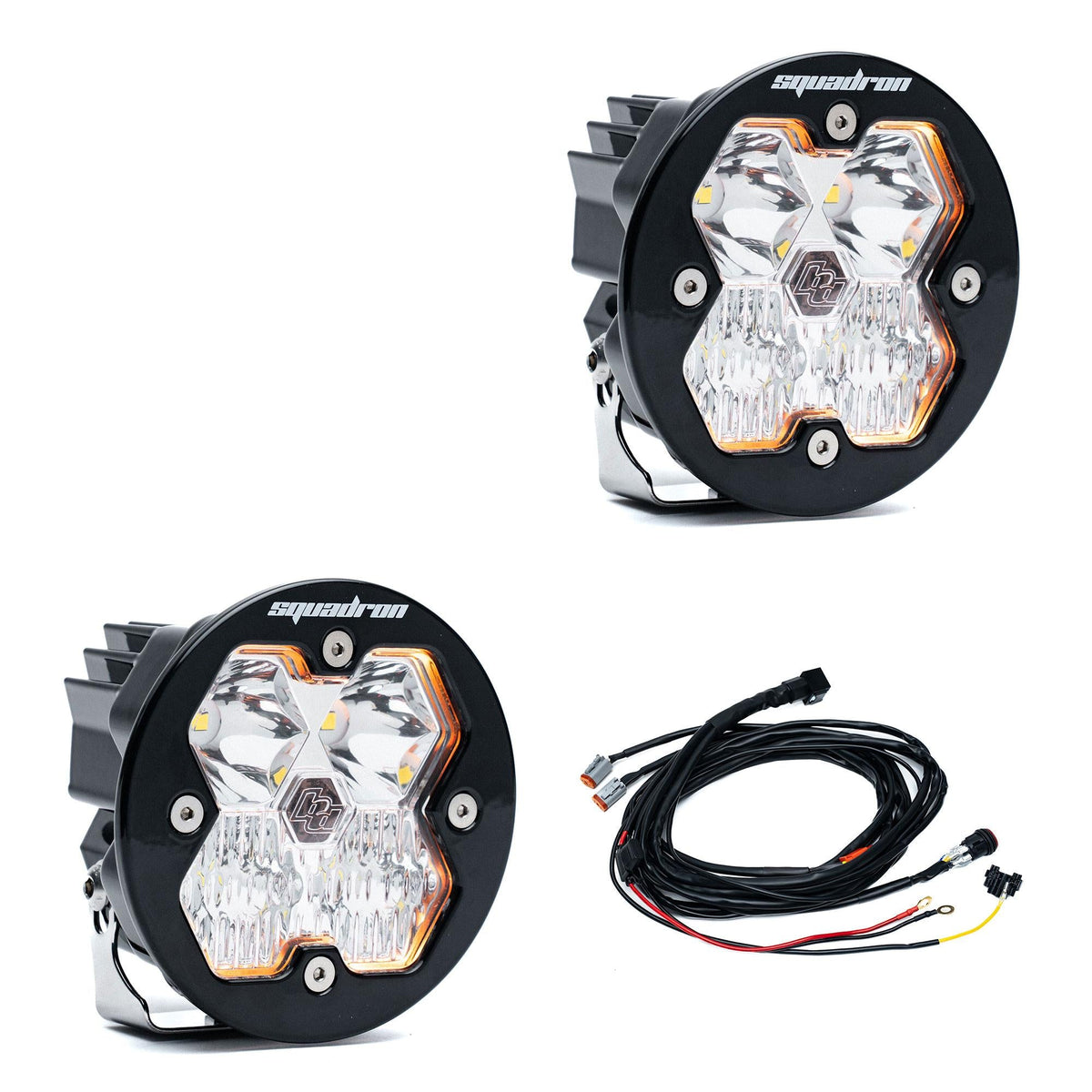 Squadron-R 2.0 Sport Black LED Auxiliary Light Pod Pair Universal Clear Driving/Combo