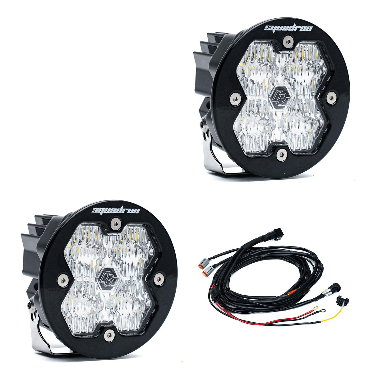 Squadron-R 2.0 Sport Black LED Auxiliary Light Pod Pair Universal Clear Wide Cornering