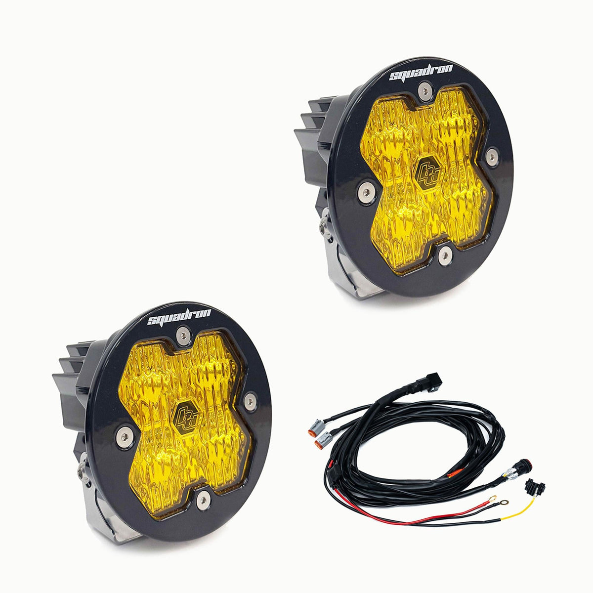 Squadron-R 2.0 Sport Black LED Auxiliary Light Pod Pair Universal Baja Amber Wide Cornering