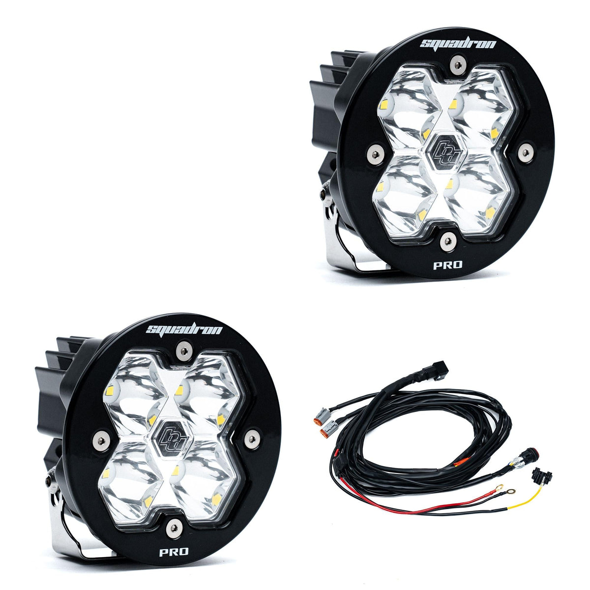 Squadron-R 2.0 Pro Black LED Auxiliary Light Pod Pair Universal Clear Spot
