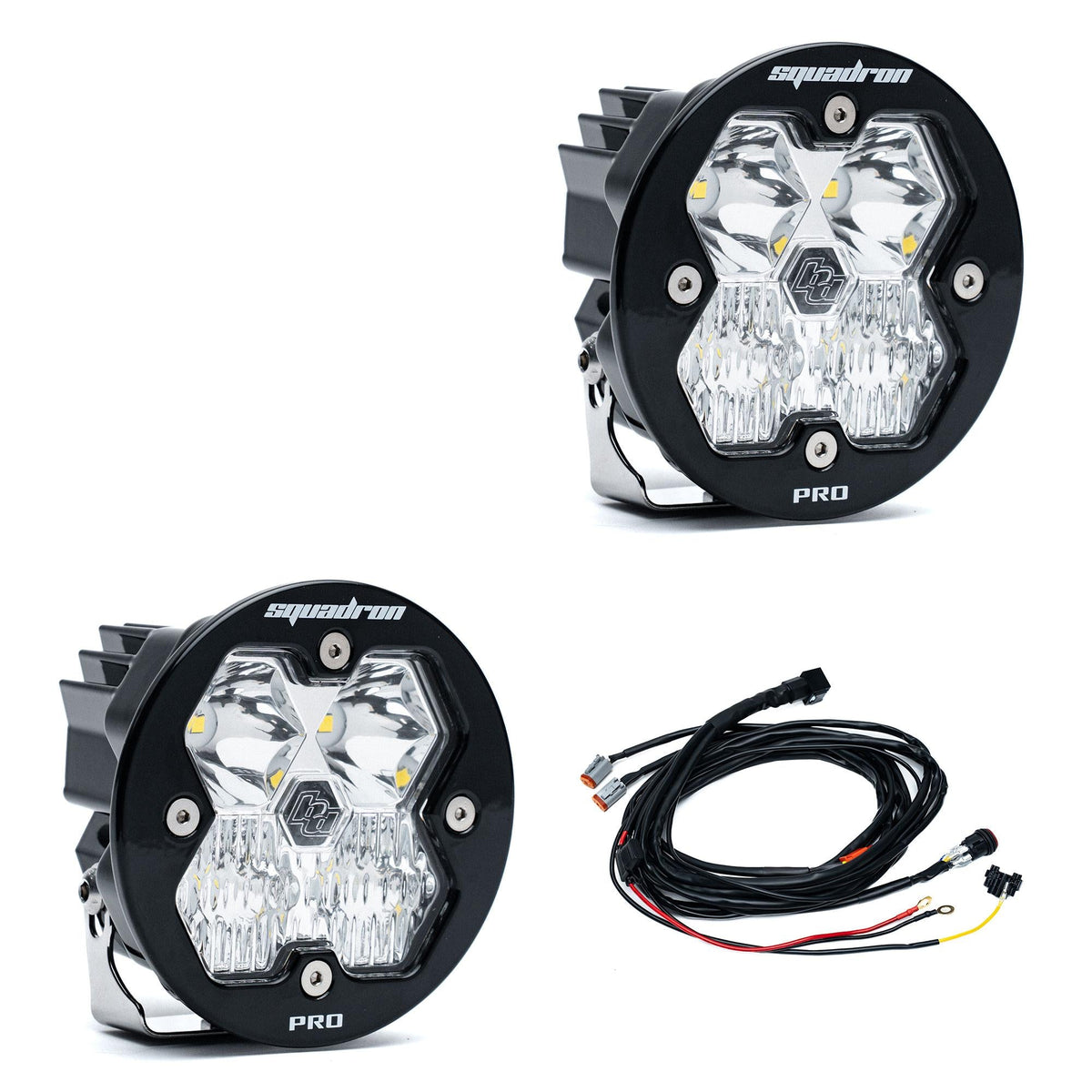 Squadron-R 2.0 Pro Black LED Auxiliary Light Pod Pair Universal Clear Driving/Combo