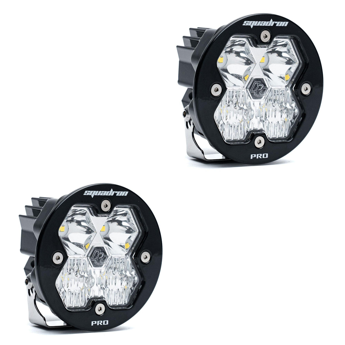 Squadron-R 2.0 Pro Black LED Auxiliary Light Pod Pair (No Harness) Universal Clear Driving/Combo