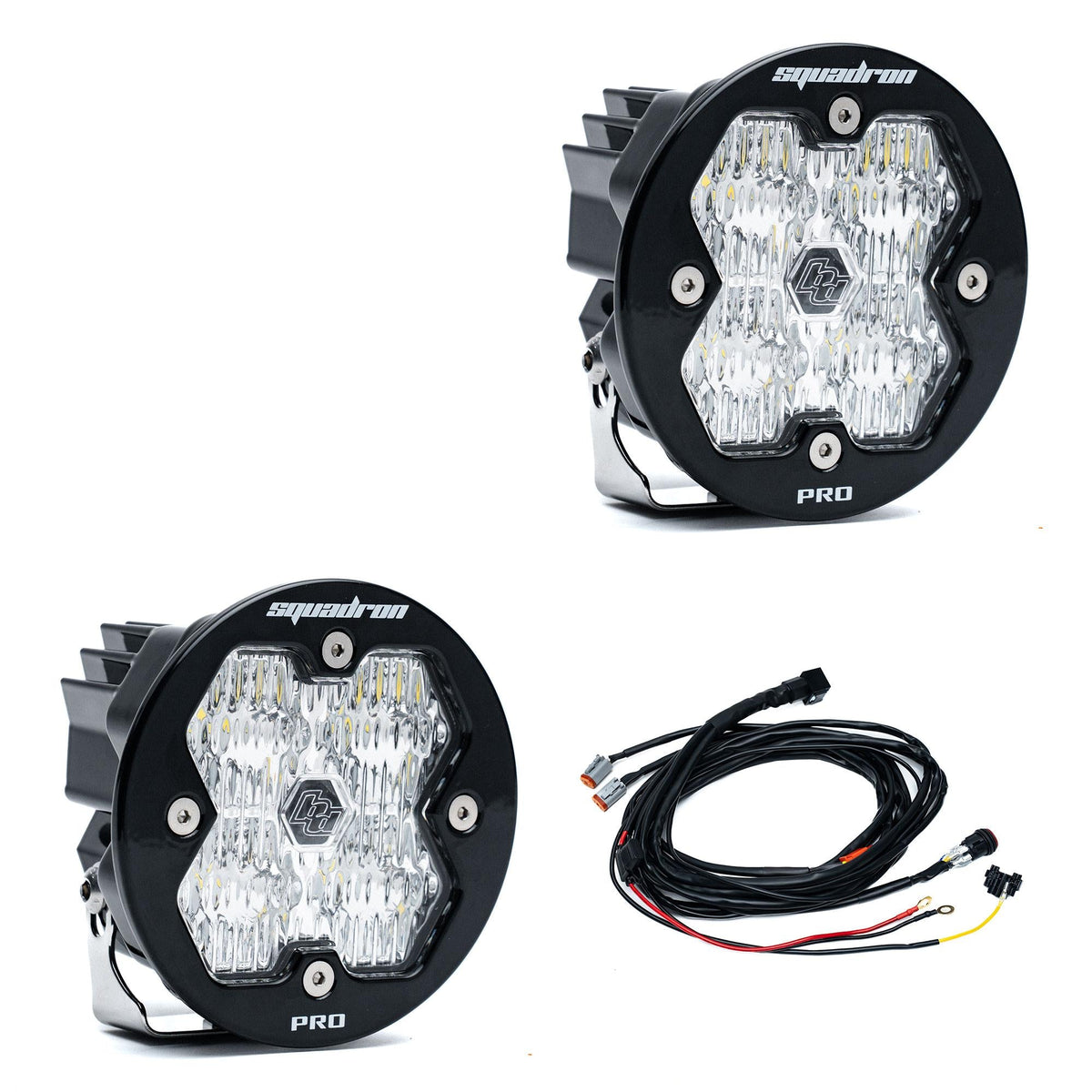 Squadron-R 2.0 Pro Black LED Auxiliary Light Pod Pair Universal Clear Wide Cornering
