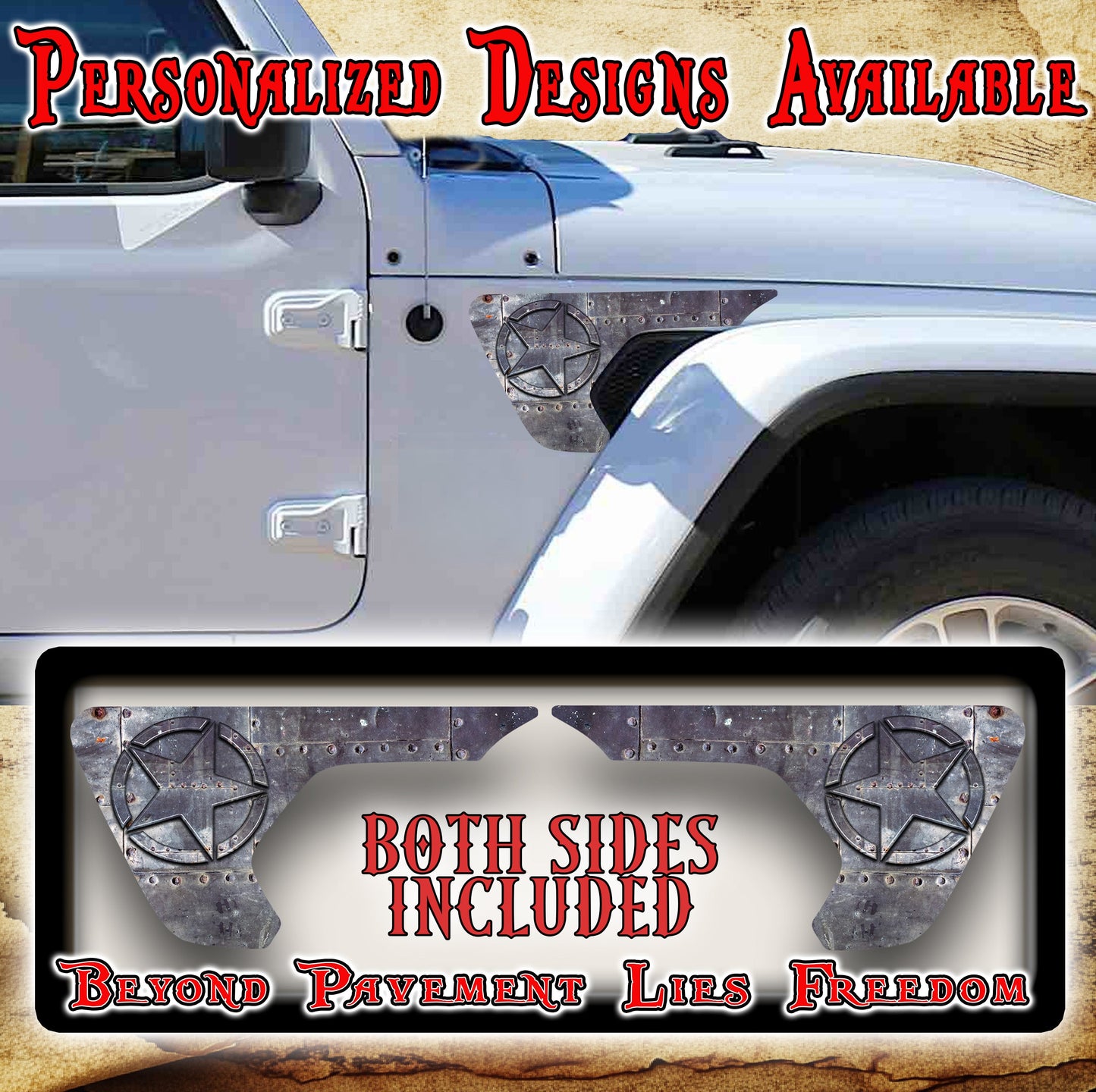 Airplane skin OM fender vent for the JL or JT 2018 or newer 63