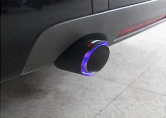 Universal LED Light-Up Exhaust Tip – Carbon Fiber Style 63mm Inlet