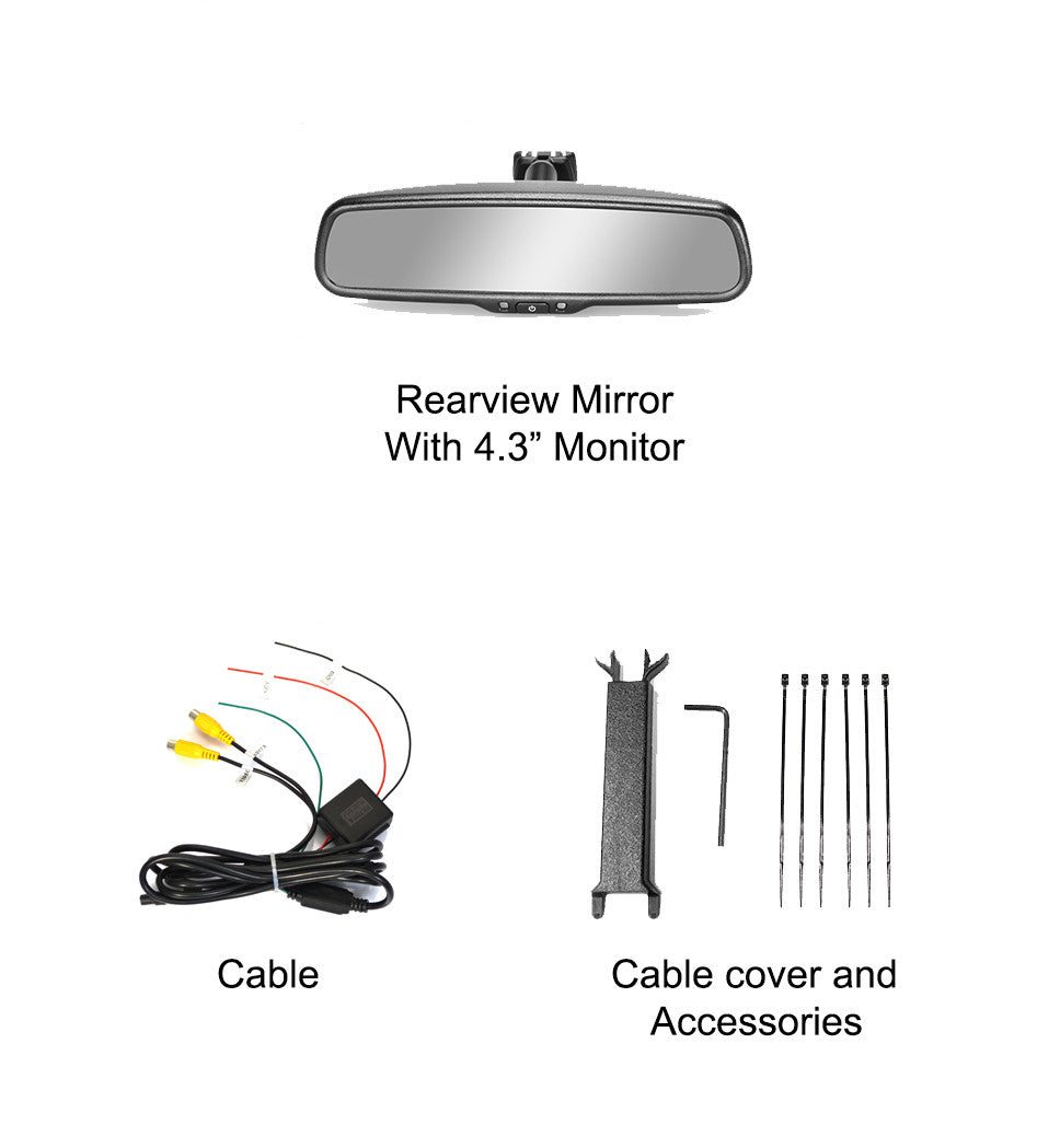 Master Tailgaters 10.5" Rear View Mirror with 4.3" LCD Screen | Rearview Universal Fit Mount | Auto Adjusting Brightness LCD | Anti Glare | Full Original Mirror Replacement | Easy to Install