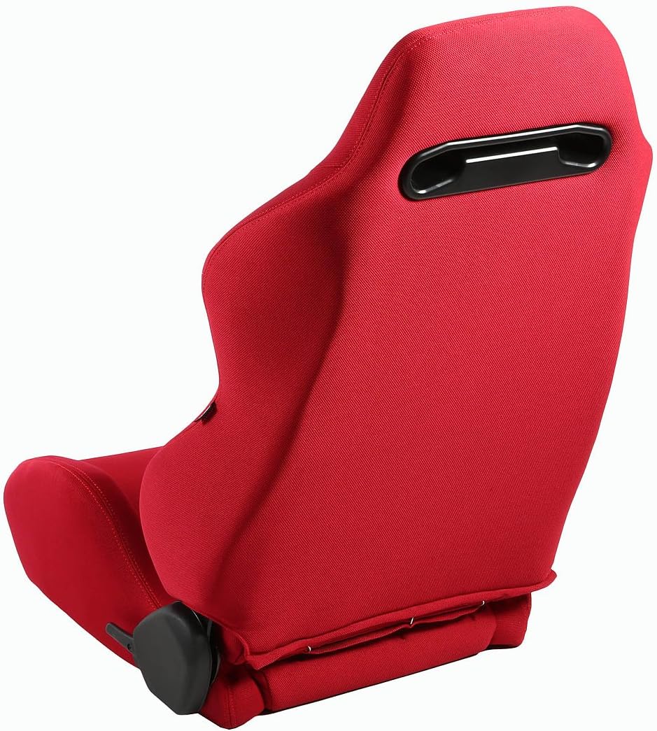 NRG TYPE-R FULLY RECLINABLE RED STITCH RACING SEATS - PRICED PER PAIR