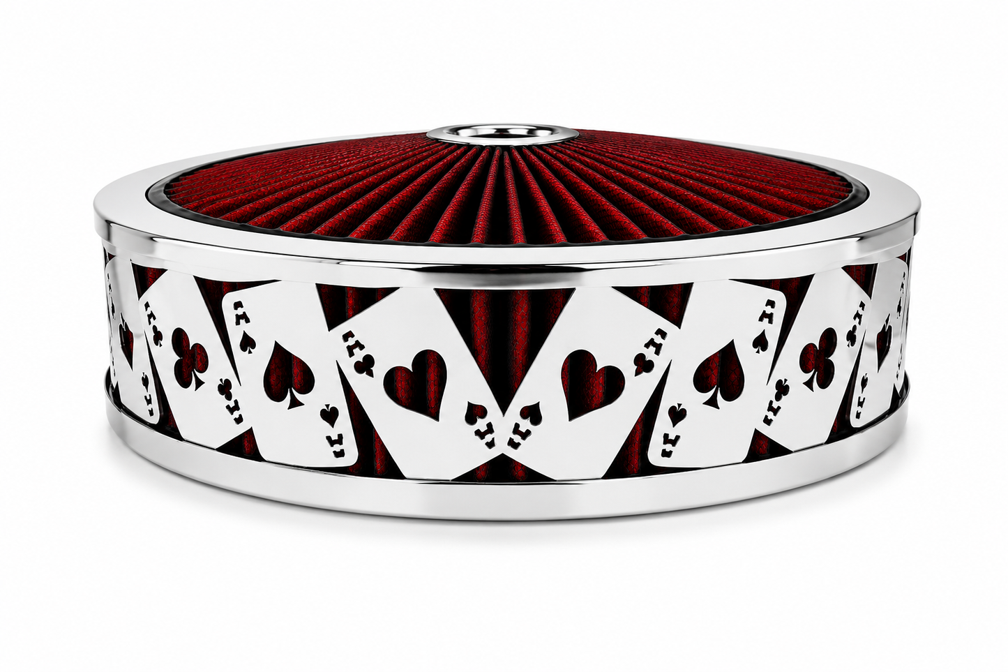 Blingz Beauty Bandz Red and Chrome Air Filter Assembly , Aces Wilds - 750041