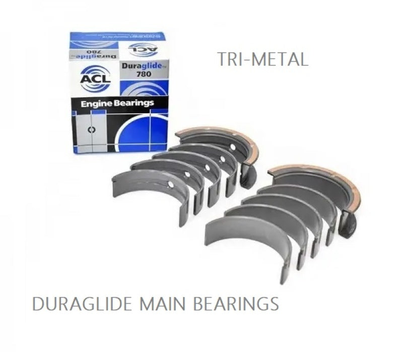 ACL 1967-1998 Chevy V8 267/305/327/350 Trimetal Standard Size Main Bearing Set 5M909P-STD