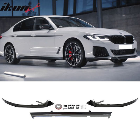 Fit 2021-2023 BMW G30 G31 M550i Rear Diffuser+Front Bumper Lip+Side Sk