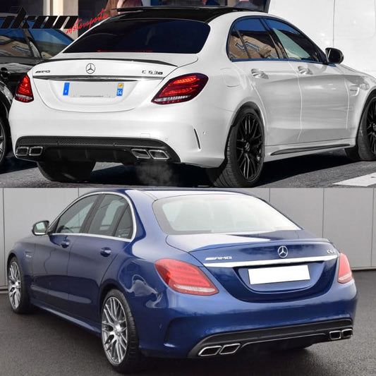 2015-2018 Mercedes-Benz W205 C Class Rear Bumper Cover w/ Muffler Tip