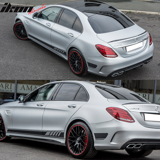 2015-2018 Benz W205 C-Class C63 AMG Style Unpainted Side Skirts PP