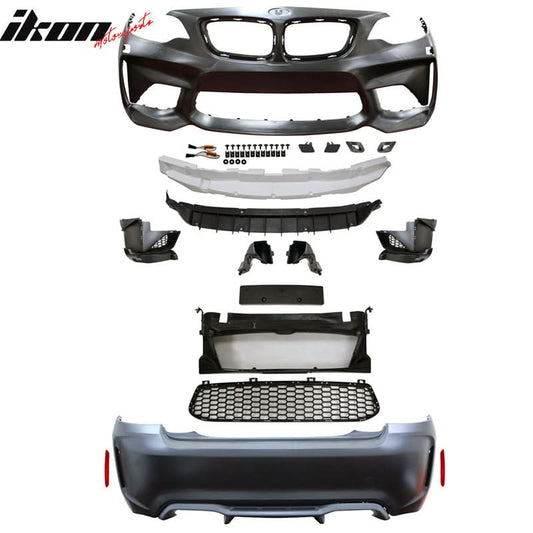 2014-2021 BMW F22 F23 Front + Rear Bumper Cover Diffuser Twin Outlet