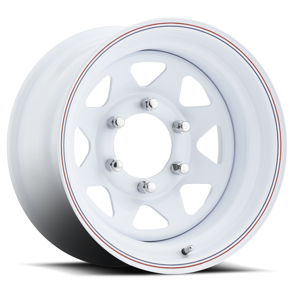 Allied Wheel Components WHITE SPOKE RBPS 16X7 8X6.5 (4"BS) W/CAP