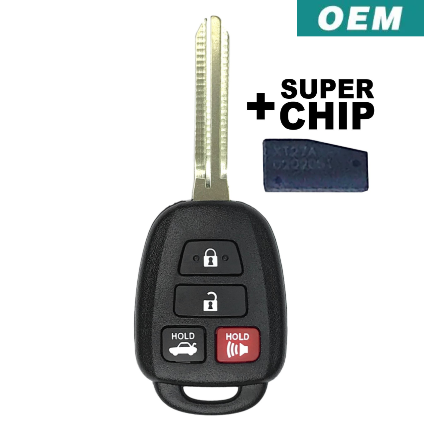Toyota Corolla Camry 2014-2019 OEM 4 Button Remote Head Key HYQ12BDM | HYQ12BEL (Super Chip)