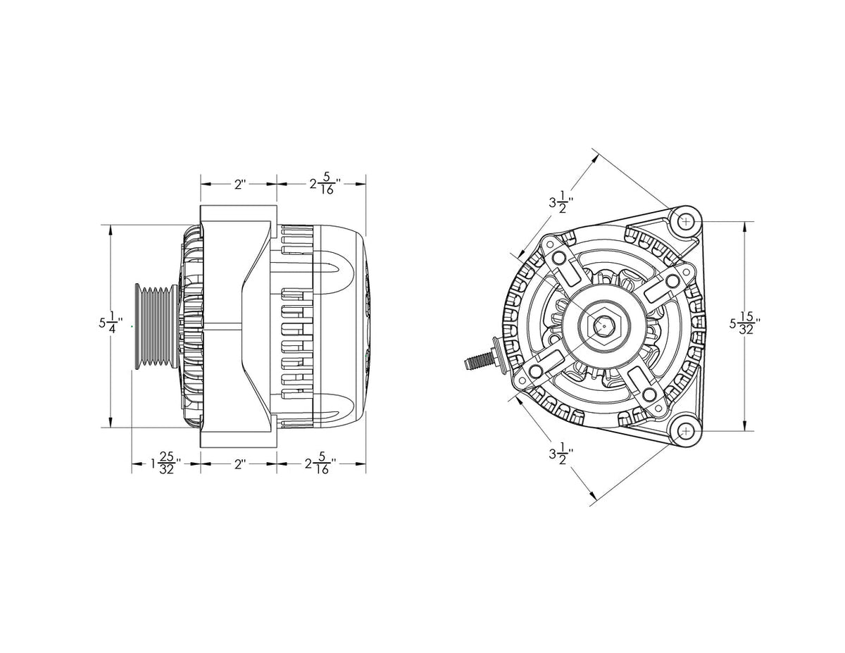 Mechman 170 Amp High Output Racing Alternator for GM Truck LS Brackets - Black