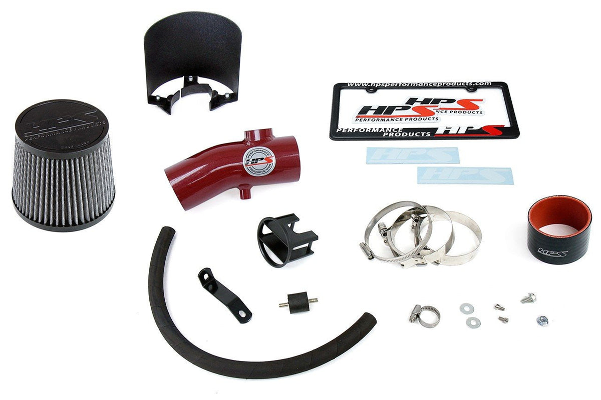 HPS Shortram Air Intake Kit 2012-2013 Mazda Mazda3 2.0L Skyactiv, Includes Heat Shield, Red