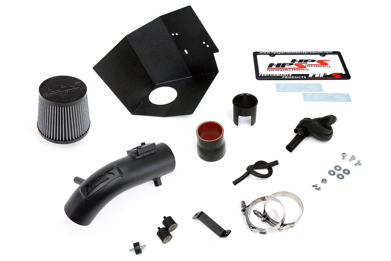 HPS Shortram Air Intake Kit 2009-2019 Toyota Corolla 1.8L, Includes Heat Shield, Black