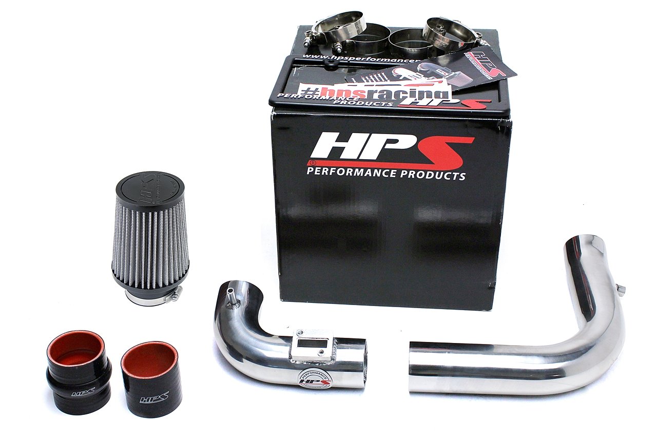 HPS Cold Air Intake Kit 2015-2018 Honda Fit 1.5L Manual Trans., Converts to Shortram, Polish