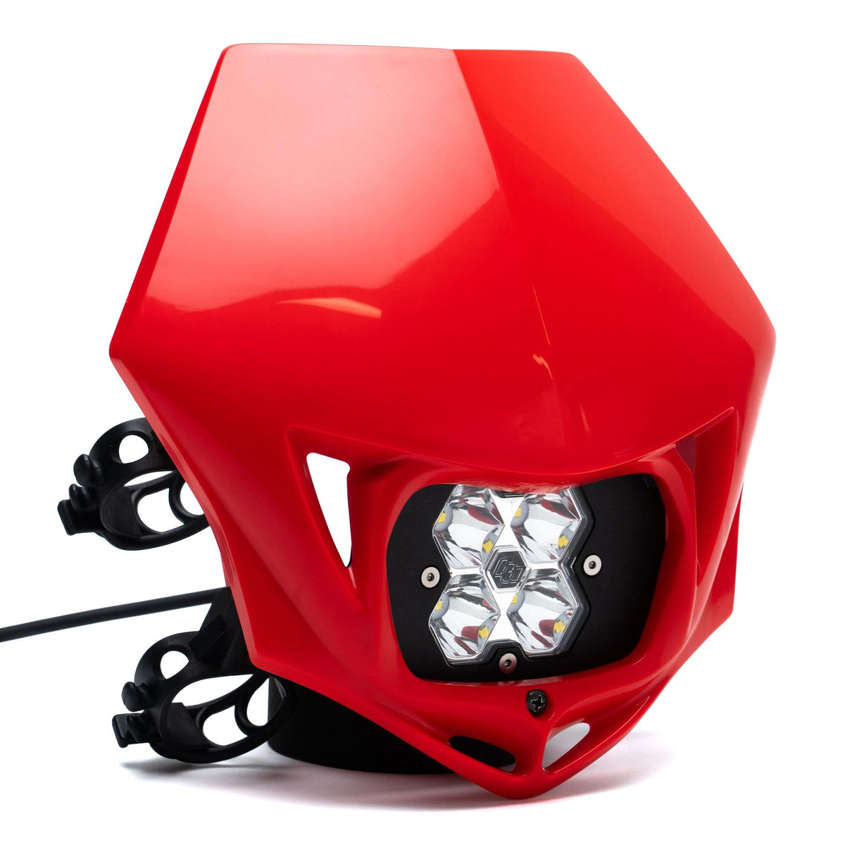 Squadron 2.0 Sport Motorcycle (A/C) LED Headlight Kit w/Shell Universal Red Spot Clear