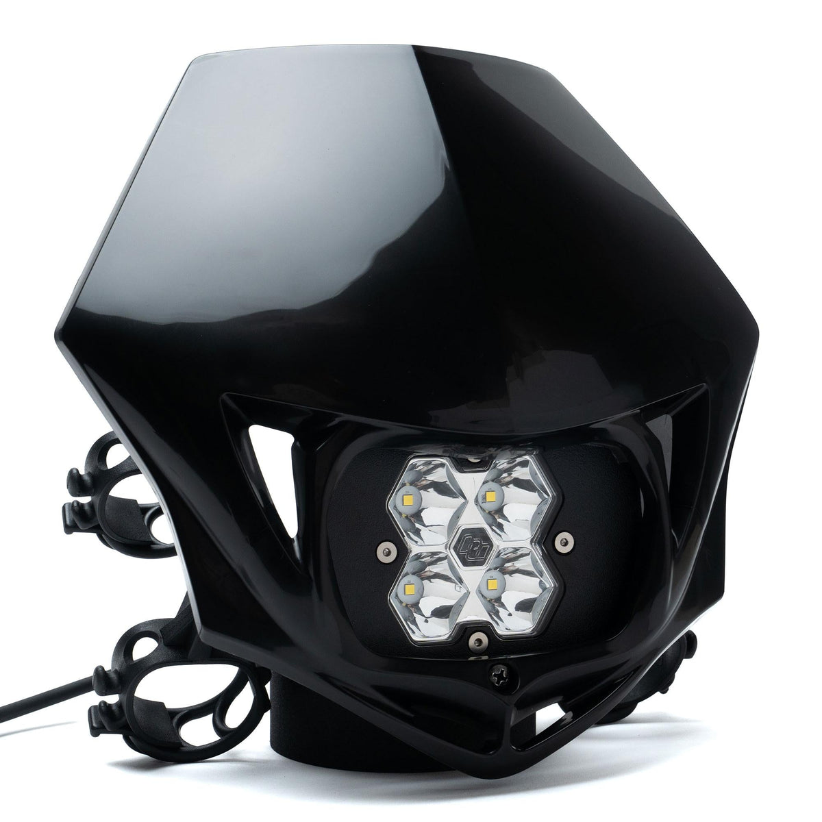 Squadron 2.0 Sport Motorcycle (A/C) LED Headlight Kit w/Shell Universal Black Spot Clear