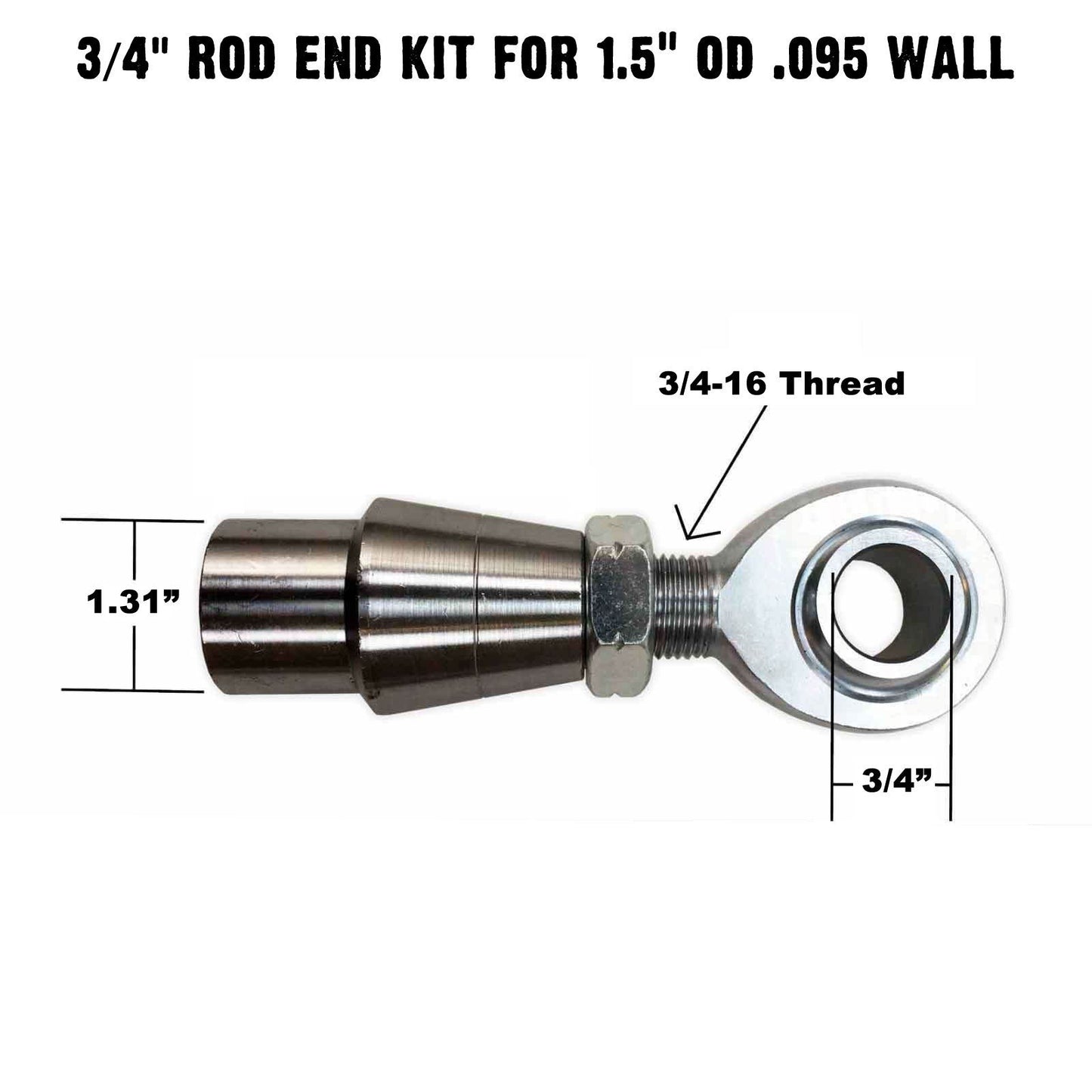 Sway Bar Link Fab Kit - 3/4" Chromoly Heim - 1.5" OD Tubing