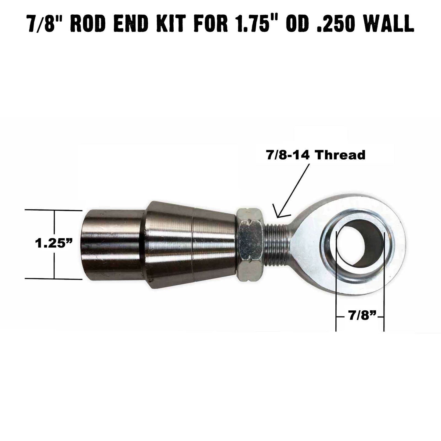 4 Link Rod End Kit - 7/8" Chromoly Heim - 1.75" OD Tubing