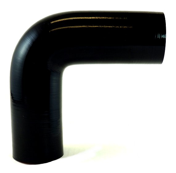 2" ID x 90 Degree Silicone Elbow, Gloss Black