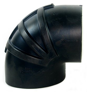 6" ID to 5.5" ID x 90 Degree Rubber Reducing Elbow, Short Radius
