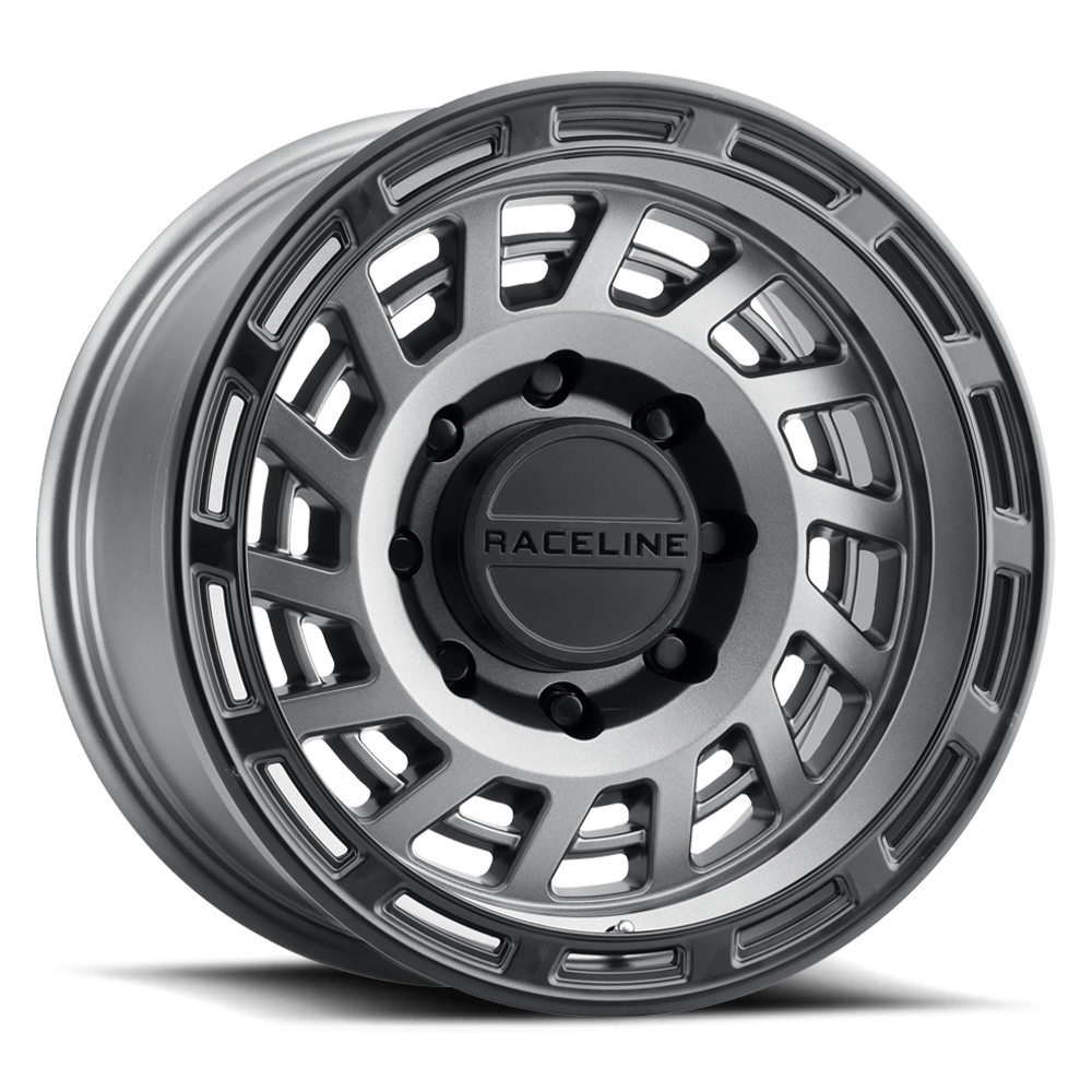 Raceline HALO GUNMETAL W/ BLACK RING 17X9 8X180 -12mm