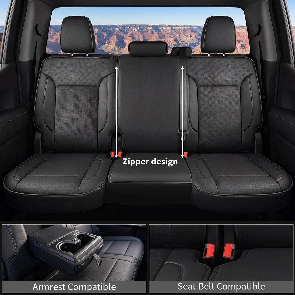 Umbrauto Custom Seat Covers for Silverado and GMC Sierra,Waterproof Nappa Leather Full Set Seatcovers for Chevy Silverado/GMC Sierra 2007-2013 & 2019-2026 1500, 2020-2026 2500HD 3500HD Crew/Double/Extended Cab