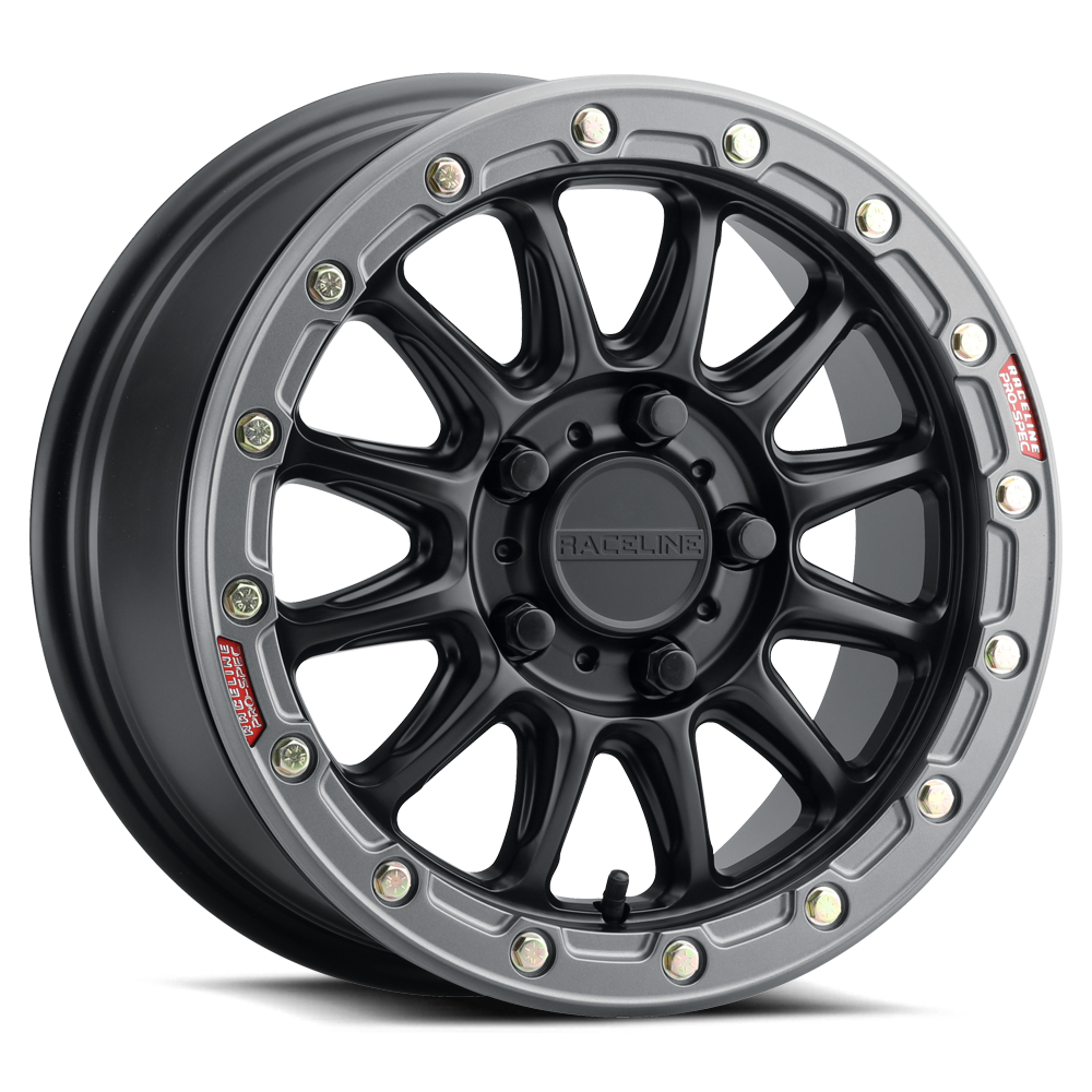 Raceline ALPHA BLACK W/GUNMETAL RING 17X7 5X114.3 +40